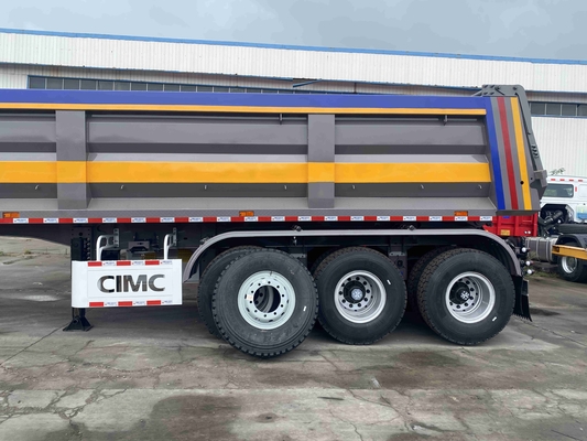 CIMC รถบรรทุกประสิทธิภาพสูง 3 แกน รถบรรทุกครึ่ง