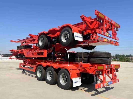 CIMC 3 แอ็กซ์ 20FT 40ft คอนเทนเนอร์ Skeleton Trailer Semi Trailer