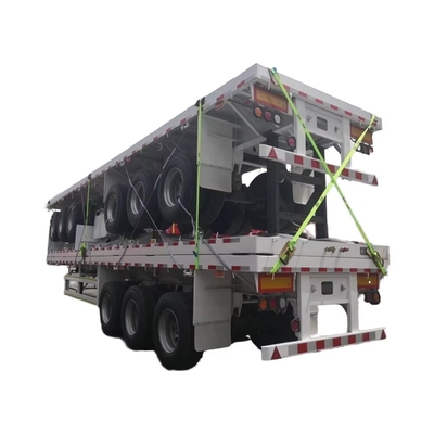 CIMC 50Ton 3-axle 50Ton flatbed semitrailer รถบรรทุกรถบรรทุกสําหรับขนส่งสินค้าคอนเทนเนอร์