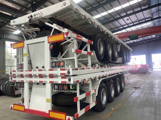 CIMC 40 ตัน 60t 2/3 Axle 20FT 40FT Container Chassis ใช้เตียงราบ คอกระดูกกระดูก รถบรรทุก