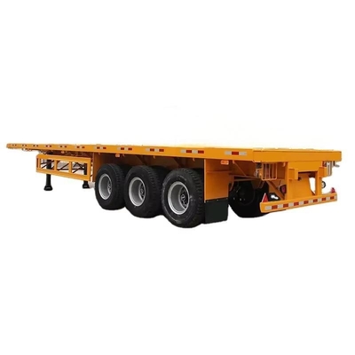 ปรับปรุง 1240 * 2480 * 1600mm 3 แกน 60T รับ 20ft \ 40ft ถังถุงซีเมนต์และชนิดอื่น ๆ ของสินค้าหลากหลาย Flatbed trailer