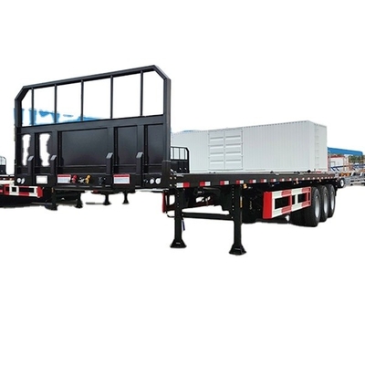 CIMC ผลิตจากเหล็กหรือเหล็ก การขนส่ง คอนเทนเนอร์ 40 ฟุต การขนส่ง รถยนต์ Flatbed Trailer 3 axle รถยนต์ Flatbed Semi Trailer ราคาสําหรับแอฟริกา