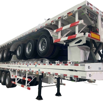 CIMC มือสองใช้ ส่ง 20ft 40ft 50ft 53ft 40 ฟุต 2 3 4 5 แอ็กซ์ แฟลตเบ็ด Semi Truck รถยนต์