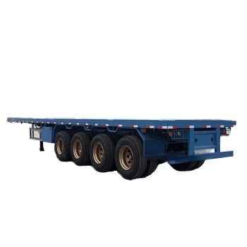 CIMC 4-Axle Multifunctional Flatbed Trailer การออกแบบล่าสุดที่มีล็อคสําหรับการขนส่งสินค้า