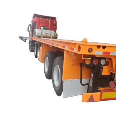 ราคาดีที่สุด 40T-100T แบนเบดล็อคเบด Semi-Trailer 3-Axle Skeletal Semi-Trailer สําหรับขนส่งคอนเทนเนอร์