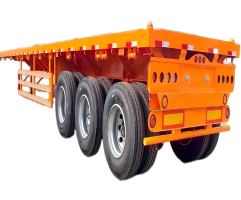 ประเทศจีน CIMC โรงงานขายอาชีพภาระหนักกับ 2/3 / 4 แรงบรรทุกแกนลด Loader น้อยเตียง flatbed semi trailer
