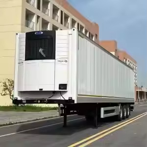 ระบบเบรควงจรคู่เหล็กความแข็งแกร่งสูง 3 AXLE FREEZED VAN Semi TRAILER