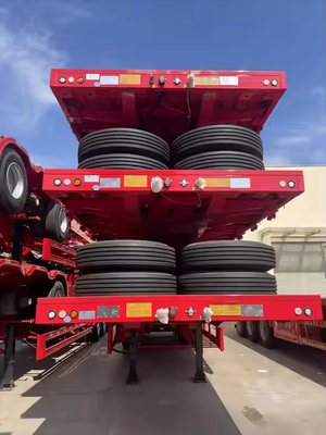 CIMC 40/ 45ft 2 Axle Steel Weldered Longitudinal Beam Entensible Flatbed Trailer รถยนต์ติดตั้งที่เรียบ