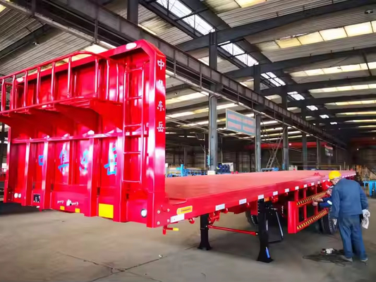 CIMC 2/3/4 Axles Steel Cargo 20ft 40ft คอนเทนเนอร์ชัสซี่พร้อมล็อค แพลตเบดเซมี่เทรลเลอร์