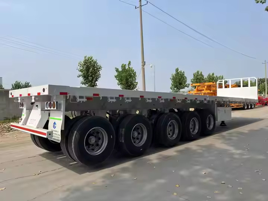 CIMC 5 Axles 40ft Extendable Stretch Cargo Flatbed Deck Truck Tractor Semi-Trailer รถบรรทุกที่ติดรถยนต์