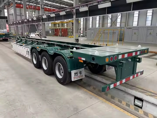 CIMC 3 Axle 40ft 20ft Skeleton Semi-Trailer Container Chassis สําหรับชิ้นส่วนขนส่งคอนเทนเนอร์