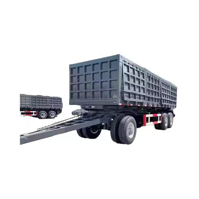 CIMC 3 Axle Draw Bar Side Dump Full Trailer 40-100 ตัน ดอลลี่ ดอลลี่ ดอลลี่ รถบรรทุกเต็ม