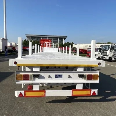 20/40/45FT Semi-Trailer คอนเทนเนอร์รถบรรทุกที่นอนเรียบพร้อมกับการปรับล็อค Twist 12500x2500x1600